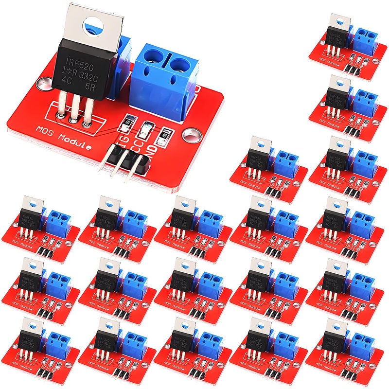 DaFuRui Store IRF520 Driver Module，20pcs IRF520 MOSFET Driver Module Button Drive - Image 1